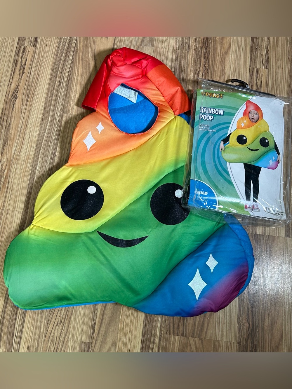 Rainbow Poop Emoji Costume Kids Child One Size Funny Novelty Spirit Halloween